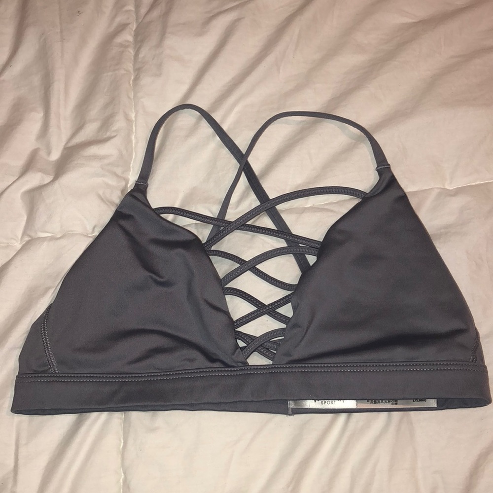 Gray sports bra